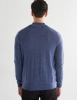 North South Merino 1/4 Zip Jumper, Denim Marle product photo View 02 S