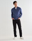 North South Merino 1/4 Zip Jumper, Denim Marle product photo View 03 S