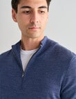 North South Merino 1/4 Zip Jumper, Denim Marle product photo View 04 S