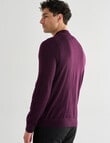 North South Merino 1/4 Zip Jumper, Plum product photo View 02 S