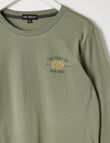 No Issue Long Sleeve New York Chest Print Tee, Khaki product photo View 02 S