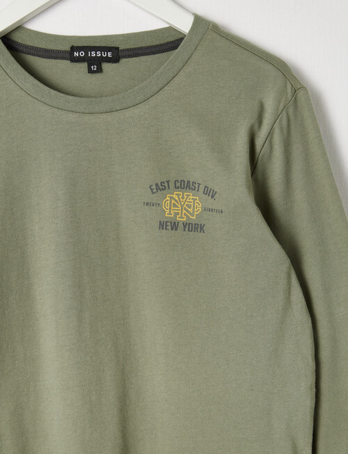 No Issue Long Sleeve New York Chest Print Tee, Khaki product photo View 02 L