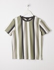 No Issue V Stripe Short Sleeve T-Shirt, Khaki product photo