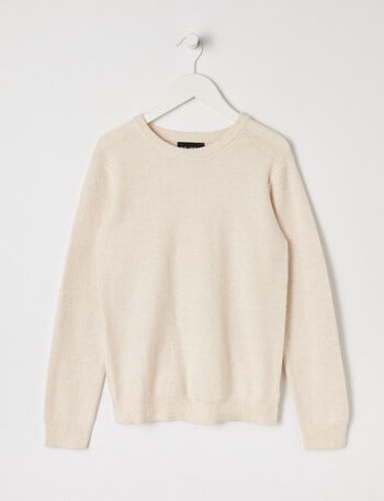 No Issue Waffle Jumper, Oat Marle product photo