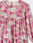 Mac & Ellie Floral Long Sleeve Tiered Dress, Pink product photo View 02 S