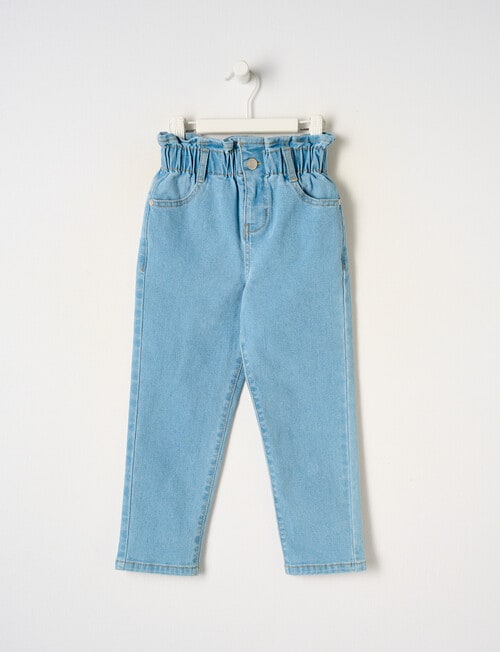 Mac & Ellie PaperBag Waist Jeans, Mid Blue product photo