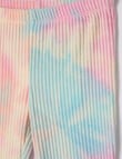 Mac & Ellie Supersoft Tie Dye Rib Flare Pant, Pink Multi product photo View 02 S
