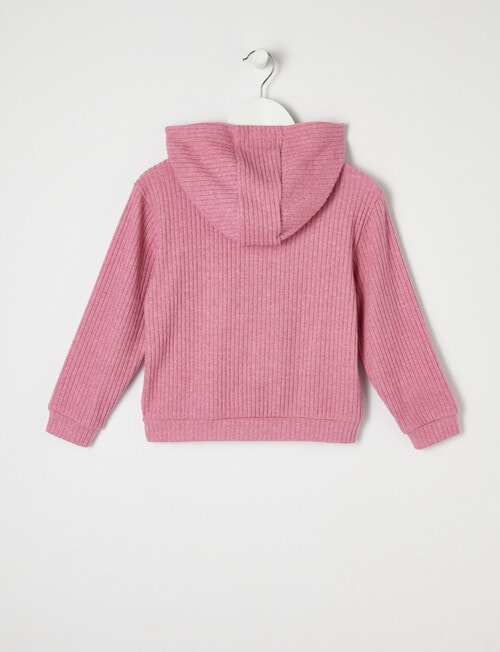Mac & Ellie Supersoft Rib Hoodie, Berry Marle product photo View 02 L