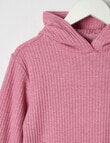 Mac & Ellie Supersoft Rib Hoodie, Berry Marle product photo View 03 S