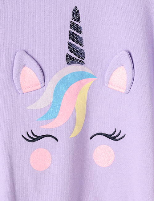 Mac & Ellie Unicorn Sweatshirt, Wisteria product photo View 03 L