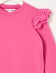Mac & Ellie Frill Sleeve Sweatshirt, Fuchsia product photo View 02 S