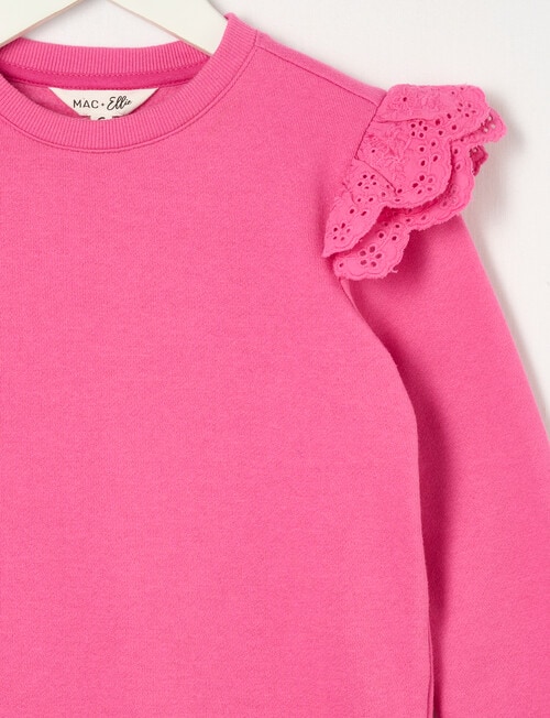 Mac & Ellie Frill Sleeve Sweatshirt, Fuchsia product photo View 02 L