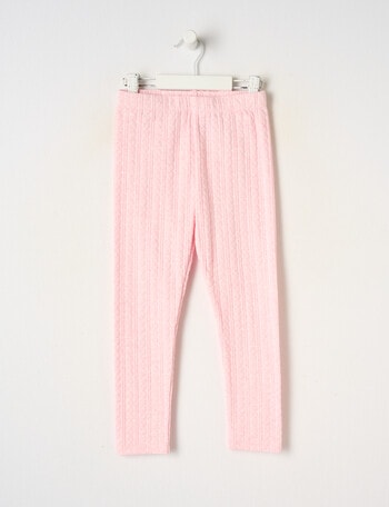 Mac & Ellie Full Length Jacquard Heart Legging, Pink Marle product photo
