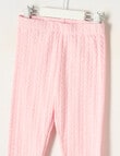 Mac & Ellie Full Length Jacquard Heart Legging, Pink Marle product photo View 02 S