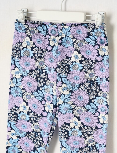 Mac & Ellie Large Floral Full Length Legging, Navy product photo View 02 L