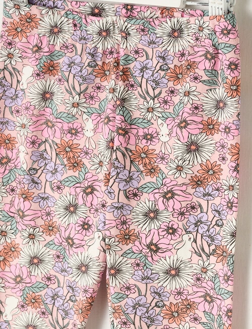 Mac & Ellie Bunny Full Length Floral Legging, Chalk Pink product photo View 02 L