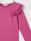 Mac & Ellie Long Sleeve Frill Tee, Cerise product photo View 02 S