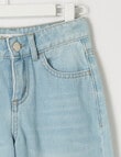 Mac & Ellie Wide Leg Distressed Jeans, Light Blue product photo View 02 S