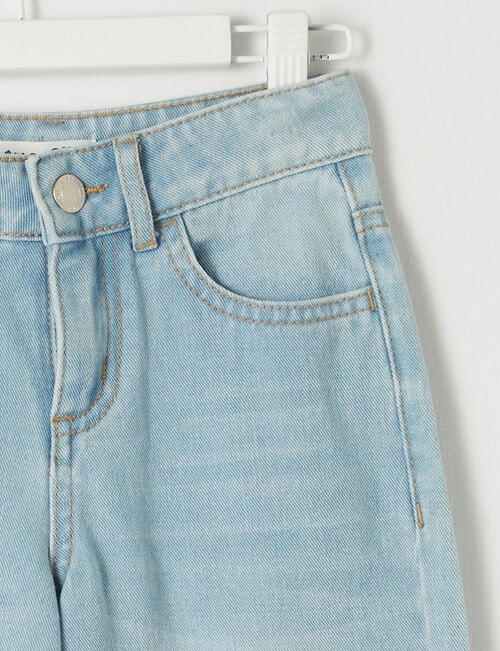Mac & Ellie Wide Leg Distressed Jeans, Light Blue product photo View 02 L
