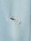 Mac & Ellie Wide Leg Distressed Jeans, Light Blue product photo View 03 S