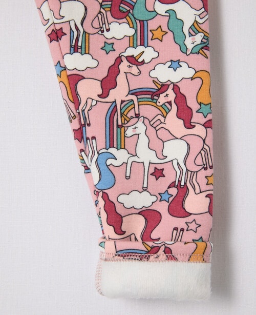 Mac & Ellie Unicorn Full Length Fleece Legging, Dusty Pink product photo View 02 L