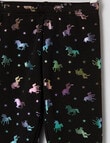 Mac & Ellie Unicorn Foil Full Length Fleece Legging, Black product photo View 02 S