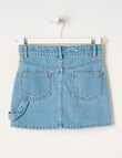 Mac & Ellie Cargo Denim Skirt, Mid Blue product photo View 02 S