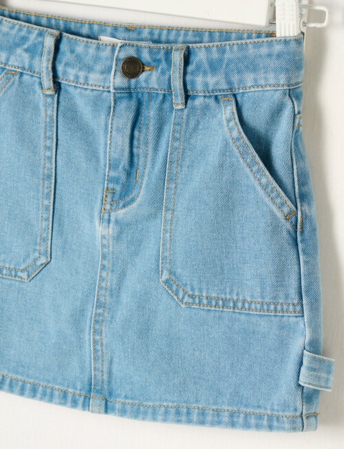 Mac & Ellie Cargo Denim Skirt, Mid Blue product photo View 03 L