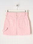 Mac & Ellie Cargo Denim Skirt, Light Pink product photo View 02 S