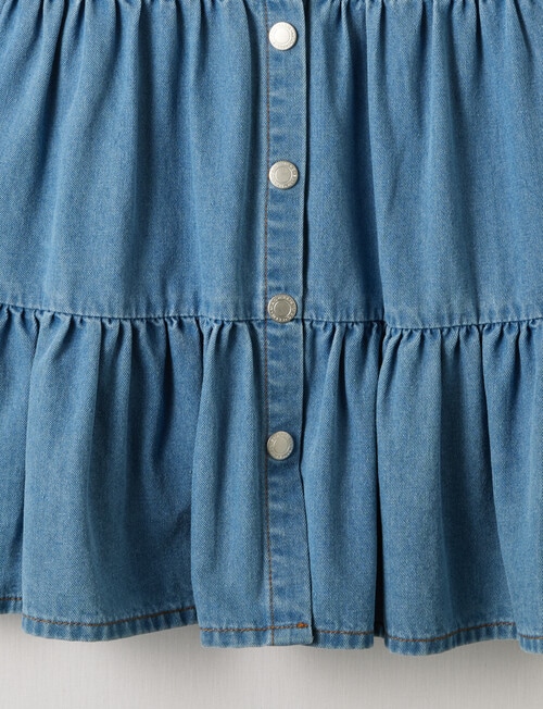 Mac & Ellie Long Sleeve Denim Tiered Dress, Mid Blue product photo View 02 L