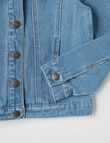 Mac & Ellie Frill Denim Jacket, Mid Blue product photo View 03 S
