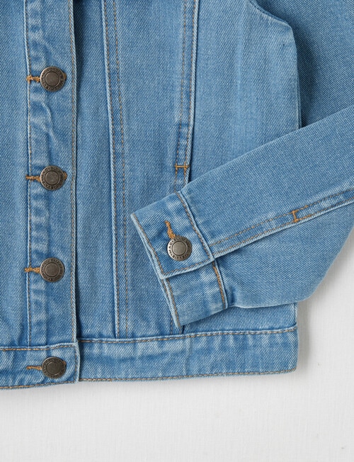 Mac & Ellie Frill Denim Jacket, Mid Blue product photo View 03 L