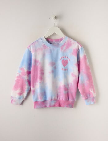 Mac & Ellie Be Kind Tie Dye Sweatshirt, Bluebell product photo