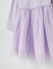 Mac & Ellie Rib Long Sleeve Tulle Dress, Lavender product photo View 02 S