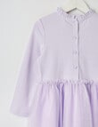 Mac & Ellie Rib Long Sleeve Tulle Dress, Lavender product photo View 03 S