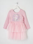 Mac & Ellie Unicorn Long Sleeve Tulle Dress, Dusty Pink product photo