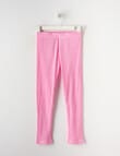 Mac & Ellie Gingham Full Length Rib Legging, Flamingo Pink product photo