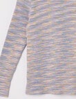 Mac & Ellie Space Dye Long Sleeve Rib Tee, Chalk Multi product photo View 02 S