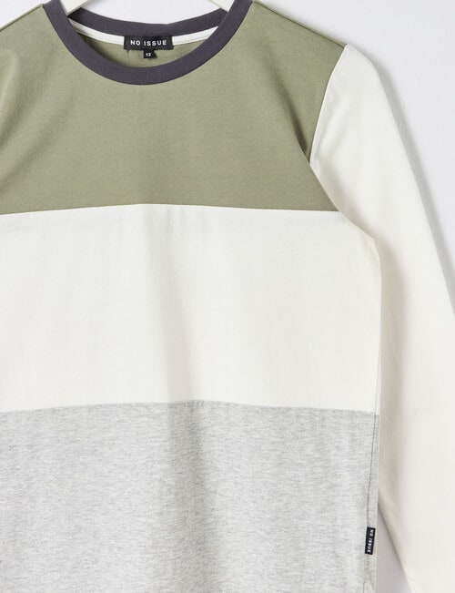 No Issue Long Sleeve Tee Colour Block, Khaki product photo View 02 L