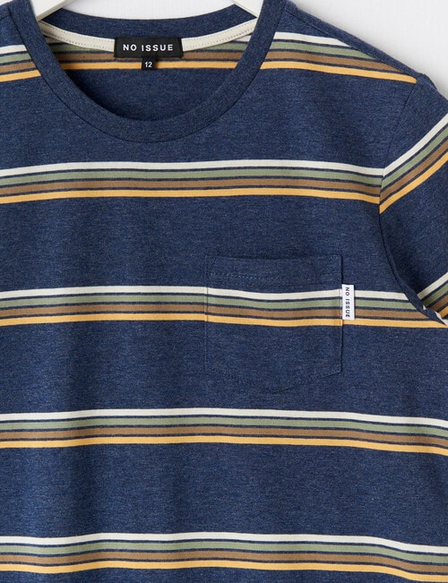 No Issue Stripe Short Sleeve Tee, Denim Marle product photo View 03 L