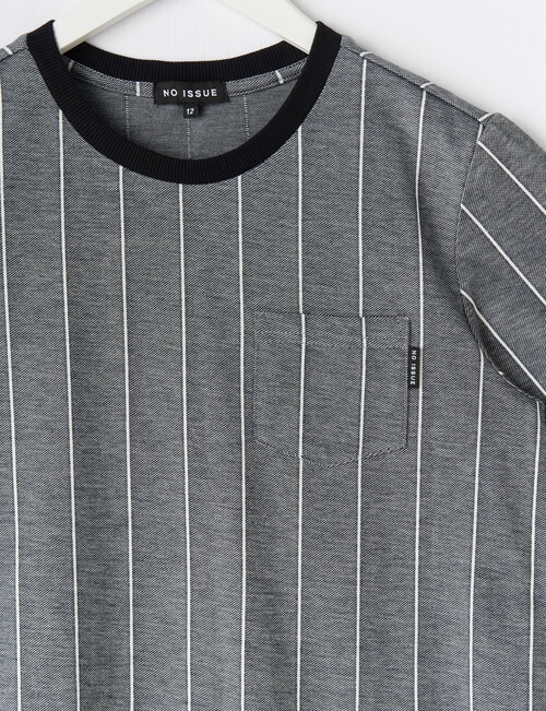 No Issue Stripe Short Sleeve Pocket Tee, Charcoal product photo View 02 L
