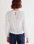 Zest Textured Long Sleeve Top, White product photo View 02 S