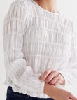 Zest Textured Long Sleeve Top, White product photo View 04 S