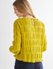 Zest Long Sleeve Textured Top, Golden Palm product photo View 02 S