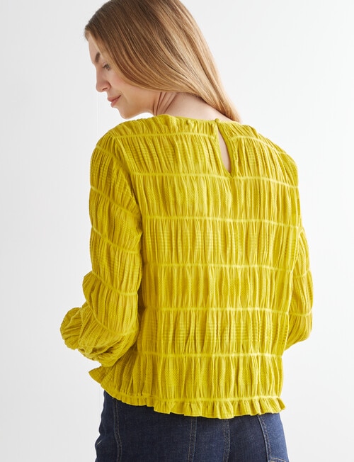 Zest Long Sleeve Textured Top, Golden Palm product photo View 02 L