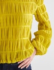Zest Long Sleeve Textured Top, Golden Palm product photo View 04 S