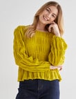 Zest Long Sleeve Textured Top, Golden Palm product photo View 05 S
