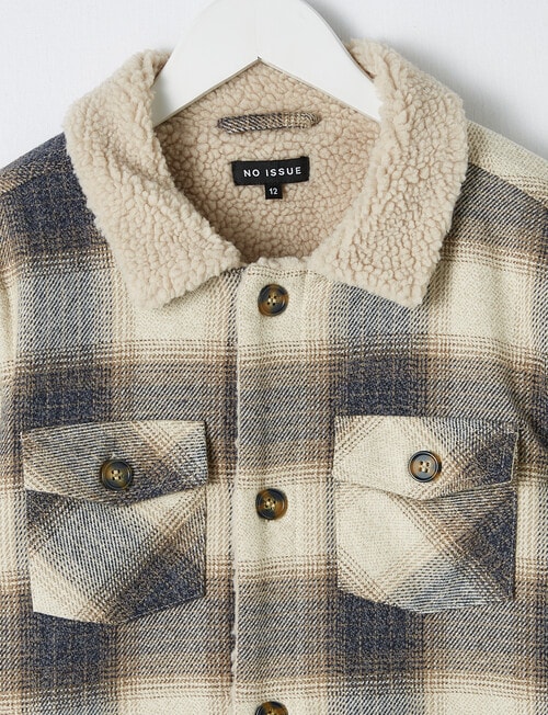 No Issue Jacket Check Lined Shacket, Taupe product photo View 02 L