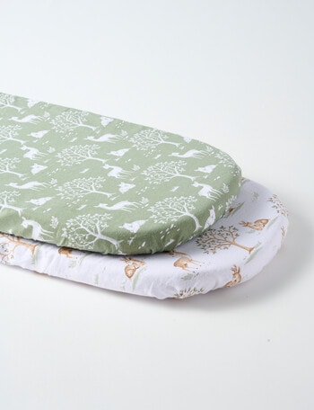 Teeny Weeny Flannelette Bassinet Fitted Sheets, 2-Pack, Fawn product photo