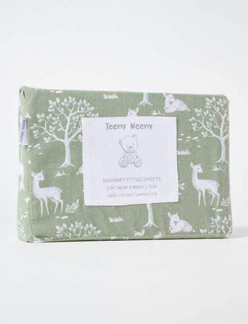 Teeny Weeny Flannelette Bassinet Fitted Sheets, 2-Pack, Fawn product photo View 02 L